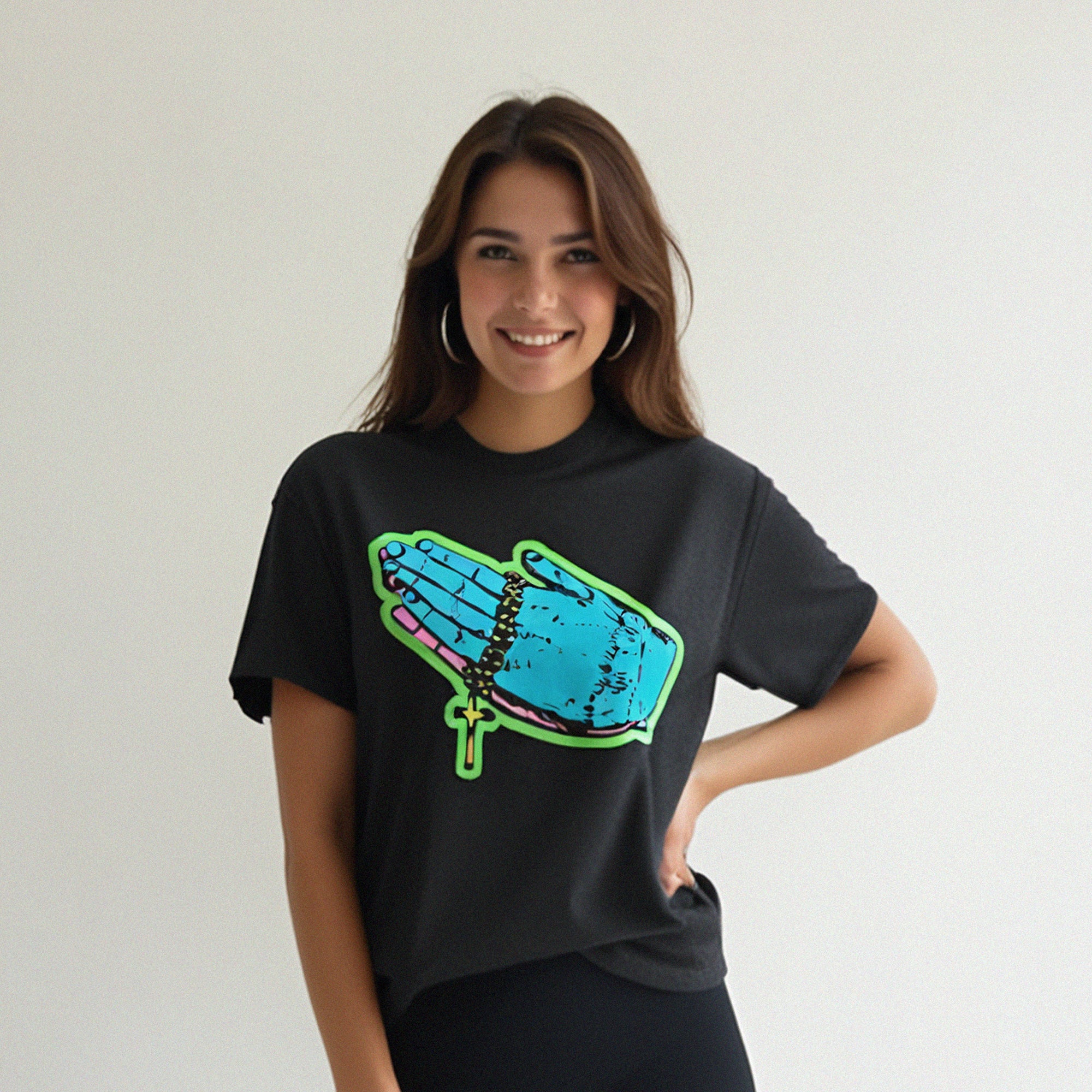Prayer Hands with Rosary T-Shirt